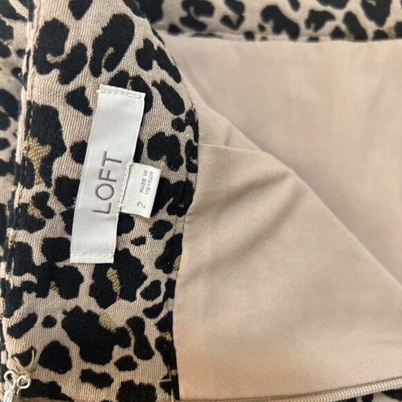 LOFT Leopard Print Skirt XS with Pockets - Picture 6 of 7